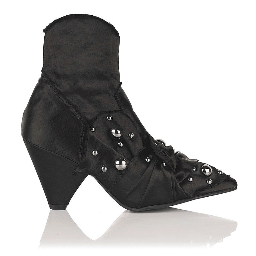 black satin ankle boots